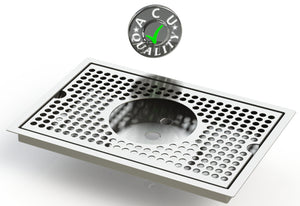 Flush Mount with Rinser Hole 8" X 12" X ¾" Drip Tray | Recessed | S/S # 4
