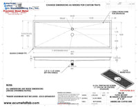 Thumbnail for flush mounted beer drip tray with rinser hole - brass- center hole