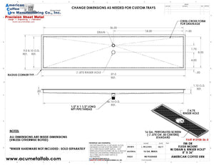 Flush Mount with Rinser Hole 8" X 36" X ¾" Drip Tray | Recessed | Brass