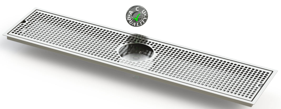 Flush Mount with Rinser Hole 8" X 36" X ¾" Drip Tray | Recessed | S/S # 4
