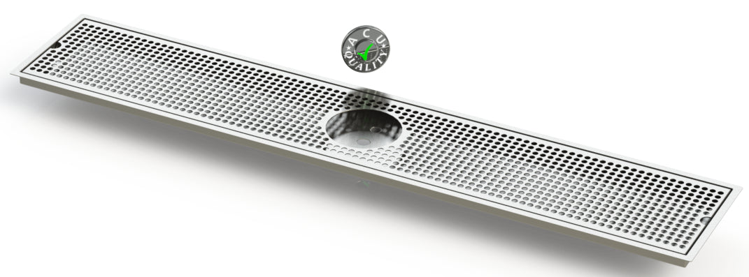 Flush Mount with Rinser Hole 8" X 45" X ¾" Drip Tray | Recessed | S/S # 4