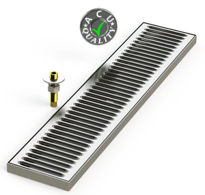 Surface Mount Drip Tray with Drain 5" X 24" X 3/4" | S/S # 4 - ACU Precision Sheet Metal
