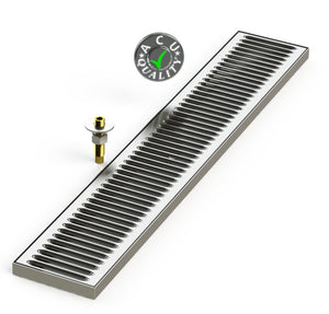 Surface Mount Drip Tray with Drain 5" X 30" X 3/4" | S/S # 4 - ACU Precision Sheet Metal
