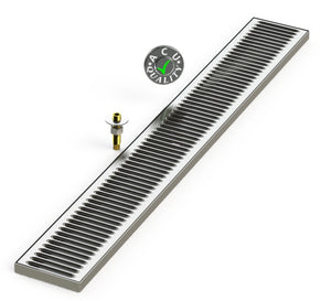 Surface Mount Drip Tray with Drain 5" X 40" X 3/4" | S/S # 4 - ACU Precision Sheet Metal