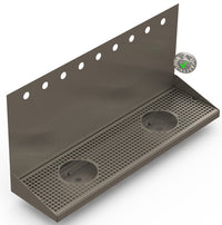 Thumbnail for Wall Mount Drip Tray with Double Drains and Rinser Holes | 8