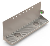 Thumbnail for Wall Mount Drip Tray with Double Drains and Rinser Holes | 8