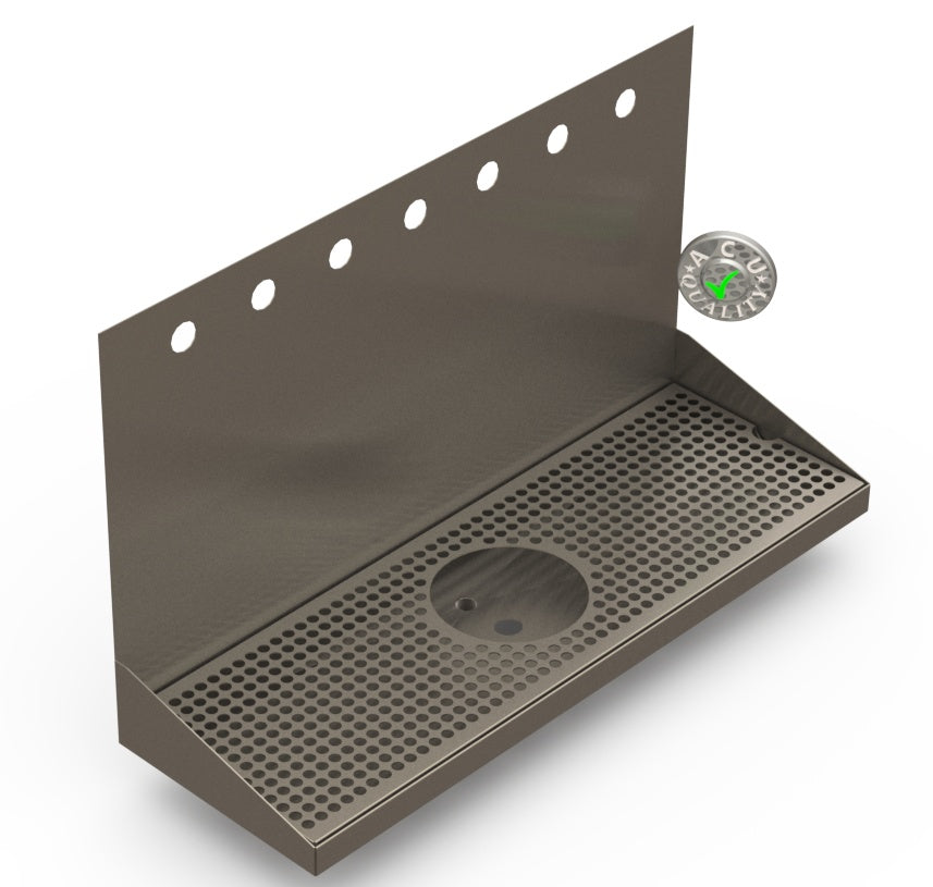 Wall Mount Drip Tray with Drain and Rinser Hole | 8