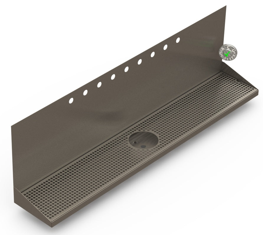 Wall Mount Drip Tray with Drain and Rinser Hole | 8