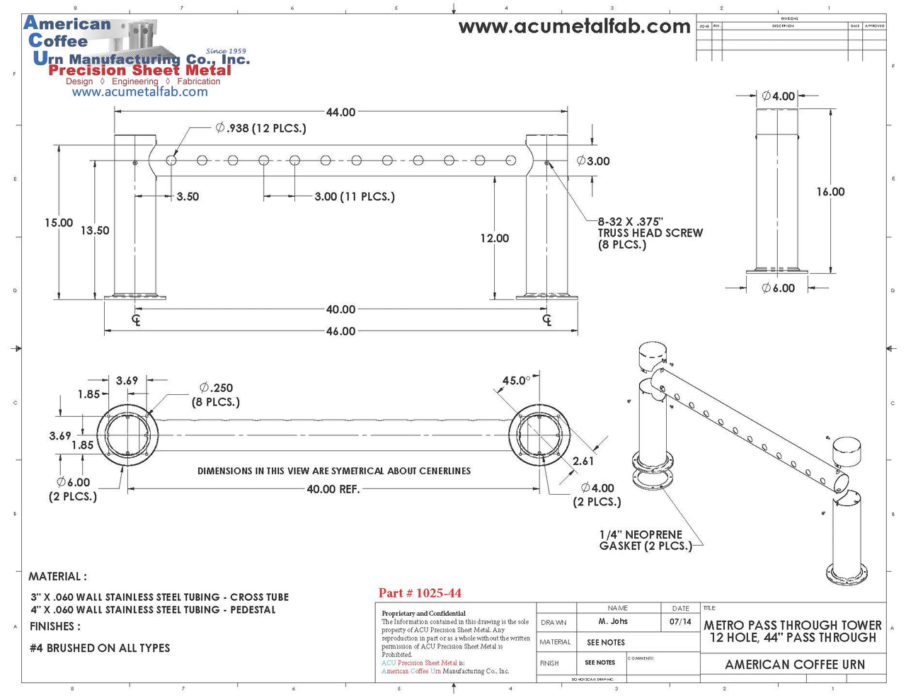 Metro Pass Through Tower 12 Faucet Holes | Stainless Steel #4