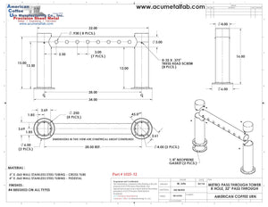 Metro Pass Through Tower 8 Faucet Holes | Stainless Steel #4