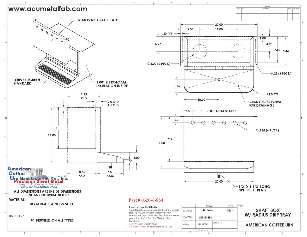 Under Bar Dispensing Cabinet | 6 Faucet Holes